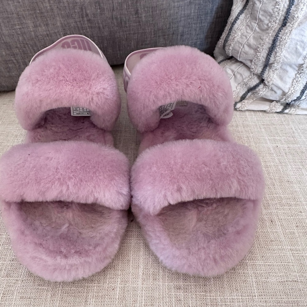 Ugg purple slippers with sling back size 8